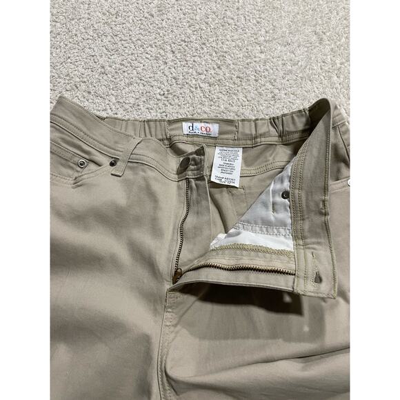 Denim & Company Women's 12 Khaki Pants High Rise Bootcut Elastic Waist Zip Fly - Picture 3 of 10